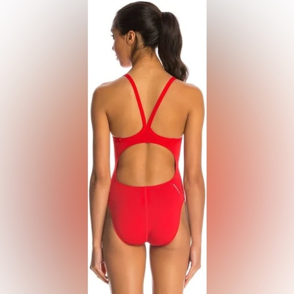 NWT ADIDAS Performance Swim Racer Back Bathing Suit Red Sz 22 XS $70 - Picture 2 of 4